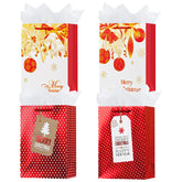 OFIHANLY front view Merry Christmas bag showing festive red and gold design and gifting appeal