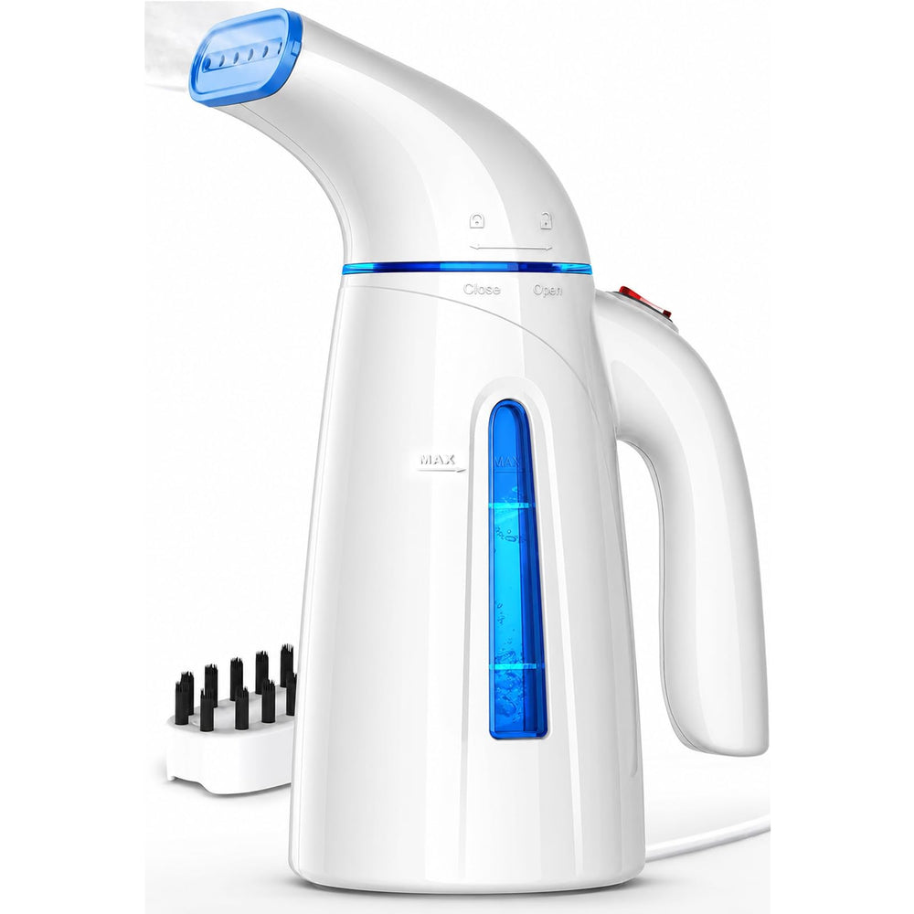 OGHom front view showing compact handheld steamer and brand clarity for easy storage
