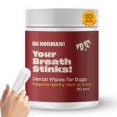 OH NORMAN! front tub packaging showing 50-count, promotes easy freshening