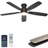 Ohniyou front view black fan showing modern low-profile design and energy savings