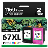 Oillike 67XL front packaging showing combo pack and compatibility benefits