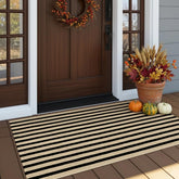 OJIA front view porch rug showing black and tan contrast and welcoming entrance benefit