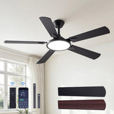 OJX front view fan with light showing modern design and balanced airflow