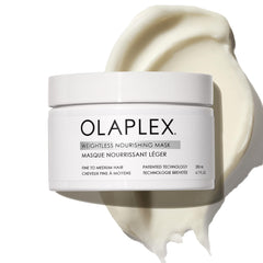 Olaplex Weightless mask front label showing size and benefit