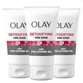 Olay front packaging showing tube and branding for clear routine benefit