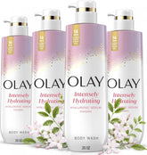 Olay front packaging 20 oz shows product and benefits for longer hydration