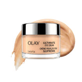 Olay front packaging jar showing compact 13 ml tube and brand benefit