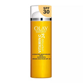 Olay front pump bottle showing compact travel-friendly design and sun protection benefit