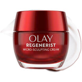 Olay red jar front view showing recognizable packaging and visible benefits