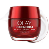 Olay Regenerist front jar showing compact travel-friendly design and instant hydration