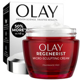Olay Regenerist jar front view showing brand and firming cream benefits