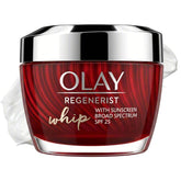Olay jar front view showing label and compact design benefit: easy identification
