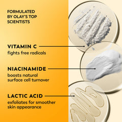 Olay open jar top view showing product cream and quick absorption