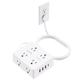 olcorife front view showing eight outlets and four usb ports for organized charging