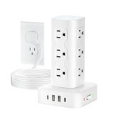 olcorife power tower front view showing outlets and clean organization benefit