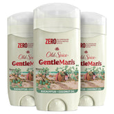 Old Spice GentleMan's stick front view showing eucalyptus coconut scent and dry feel benefit
