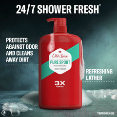Old Spice close-up label highlighting High Endurance formula and long-lasting scent benefit