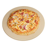 Old Stone 16-inch round pizza stone front view showing full cooking surface and edge, ensures even baking