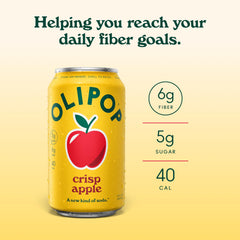 OLIPOP crisp apple carbonation bubbles close-up emphasizing refreshing fizz
