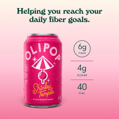 OLIPOP ingredients label detail, showing fiber and prebiotic components