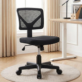 OLIXIS front view compact office chair showing slim profile and space-saving benefit
