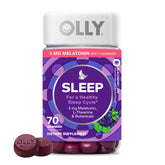 OLLY front packaging showing sleep gummies and benefits