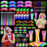 OLUPP front packaging showing the full 264-piece glow party kit for easy setup