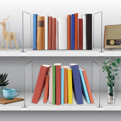 OMGelic divider installed on wood shelf keeping clothes upright and tidy