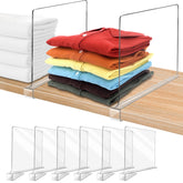 OMGelic front view of six clear shelf dividers showing packaging and kit benefit