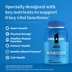 ONE A DAY tablet beside a ruler showing scale for dosing clarity and convenience