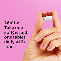 ONE A DAY open bottle with visible softgels and tablets for convenience