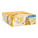 ONE Lemon Cake front packaging showing box and nutrition benefits