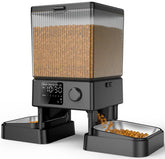oneisall front view dual bowl feeder showing space-saving layout and calm feeding