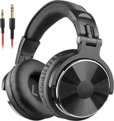OneOdio Pro-10 front view showing sleek black finish and over-ear benefit clear monitoring
