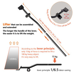 ONEON lifter close-up carbon-steel fork illustrating durable leverage for easier lifting