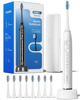 Onlyone front view of toothbrush handle and head showing ergonomic design and easy grip