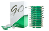 Opalescence GO front packaging showing compact travel-ready whitening kit benefit
