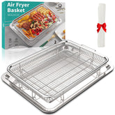 OPENICE front view of oven air fryer basket showing full-size capacity and convenience