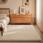 Ophanie rug front view showing plush ivory pile and clean edges for cozy decor
