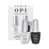 OPI base and top coat front packaging showing product duo and benefits