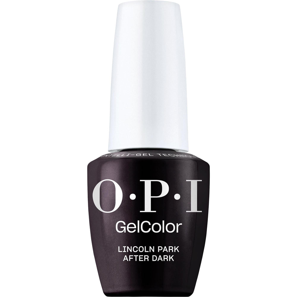 OPI GelColor bottle front view showing deep purple shade and professional finish
