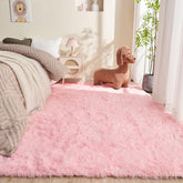 OPPODREAM front view 4x6 pink rug showing plush pile and color, inviting comfort