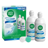 Opti-Free Puremoist front packaging showing twin 10 fl oz bottles and case for convenience