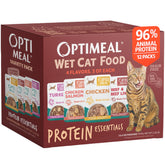 Optimeal front view of pouch pack showing packaging and flavor variety benefits