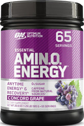 Optimum Nutrition Concord Grape tub front view showing product branding and size for clear identification