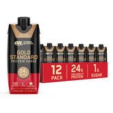 Optimum Nutrition front packaging showing Cafe Latte flavor and benefits