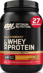 Optimum Nutrition front tub showing label and flavor for clear identification and trust