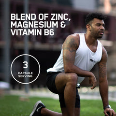 Optimum Nutrition supplement facts label close-up showing zinc magnesium B6 information