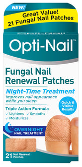 Opti-Nail front packaging showing 21 patches and clear product benefit
