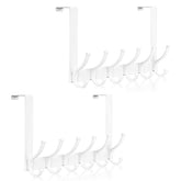 Optish front view showing 12 hooks and clean white finish for organized storage